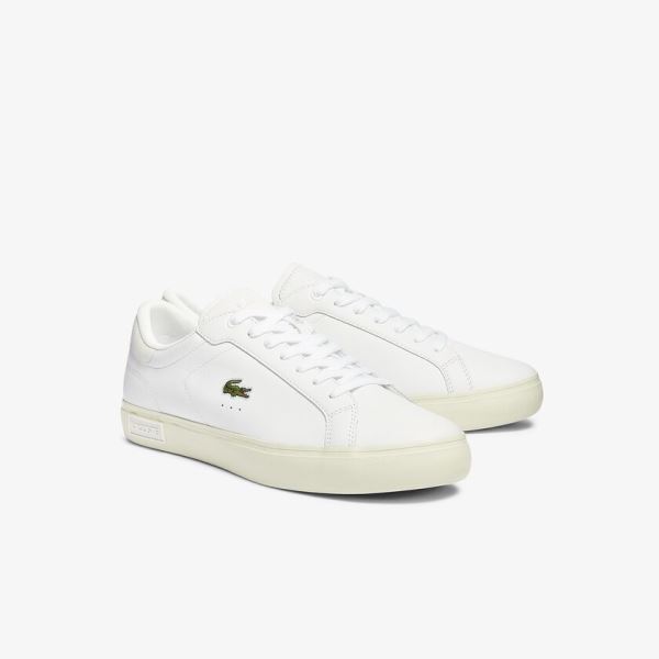 Lacoste Powercourt Smooth Leather Sneakers Pánské - Tenisky Bílé / Bílé | CZ-ha3Gyc